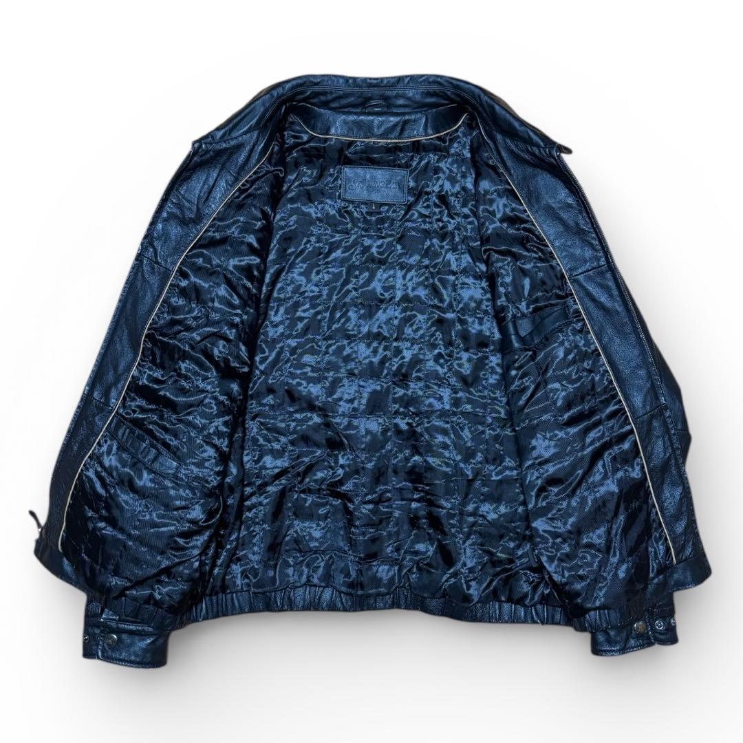 【90〜00s】セントジョンズベイ　レザージャケット　ブラック　Lサイズ