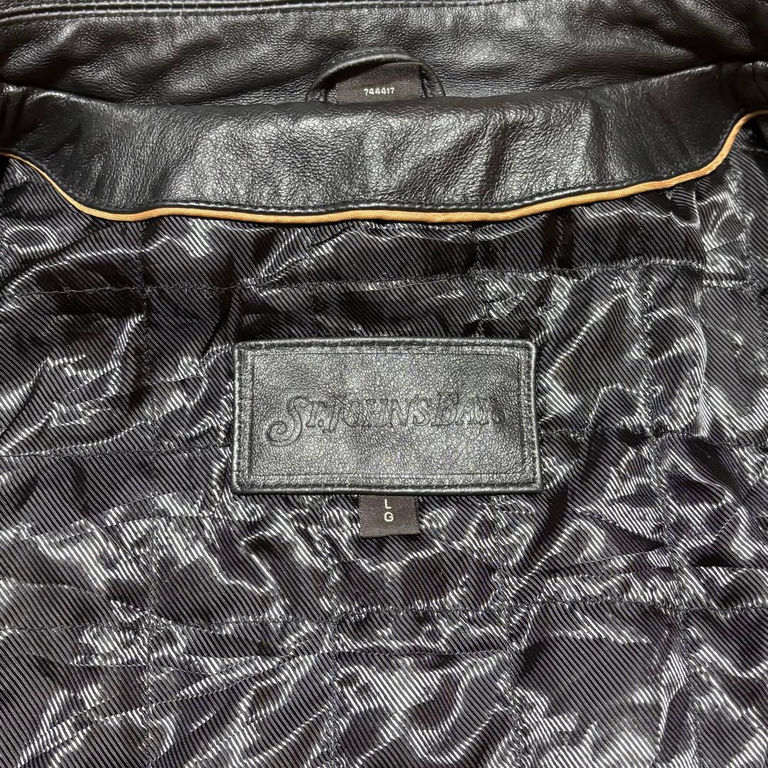 【90〜00s】セントジョンズベイ　レザージャケット　ブラック　Lサイズ