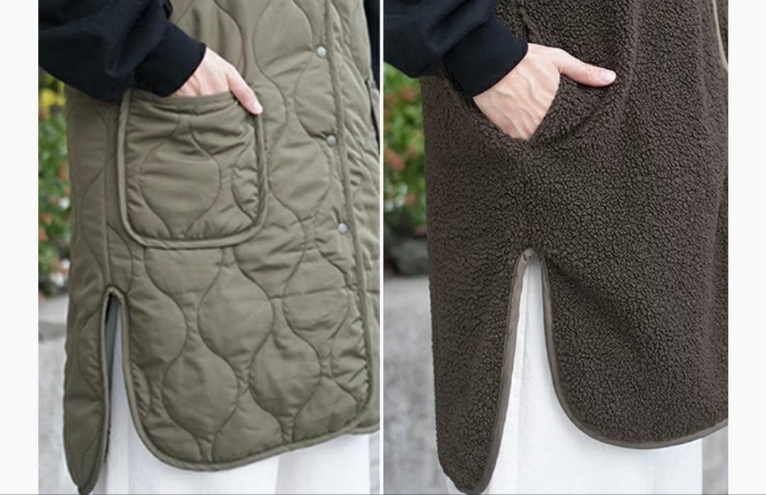 Midi Umi(ミディウミ)キルティングリバーシブルベスト