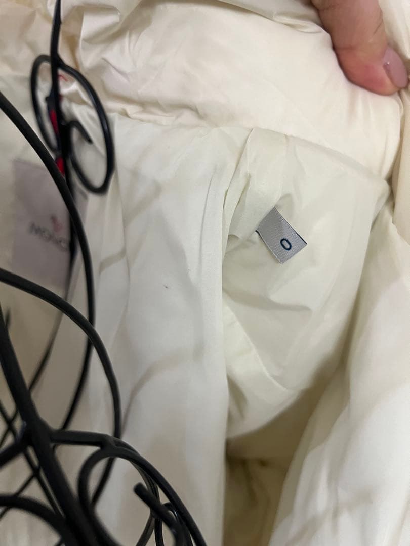 モンクレール　ロングダウンジャケット　アイボリー　Sサイズ