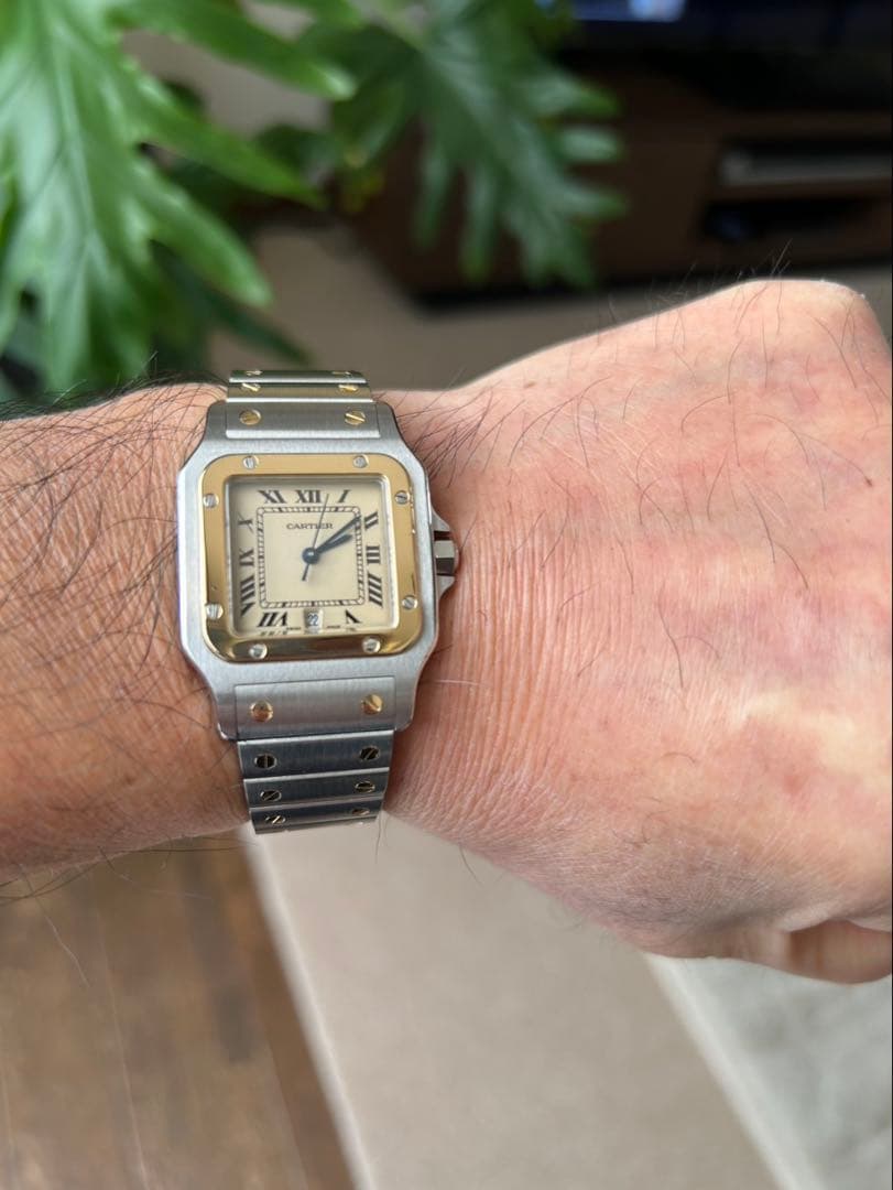 カルティエ　サントス　ガルべLMクォーツ正規OH済ユニセックス