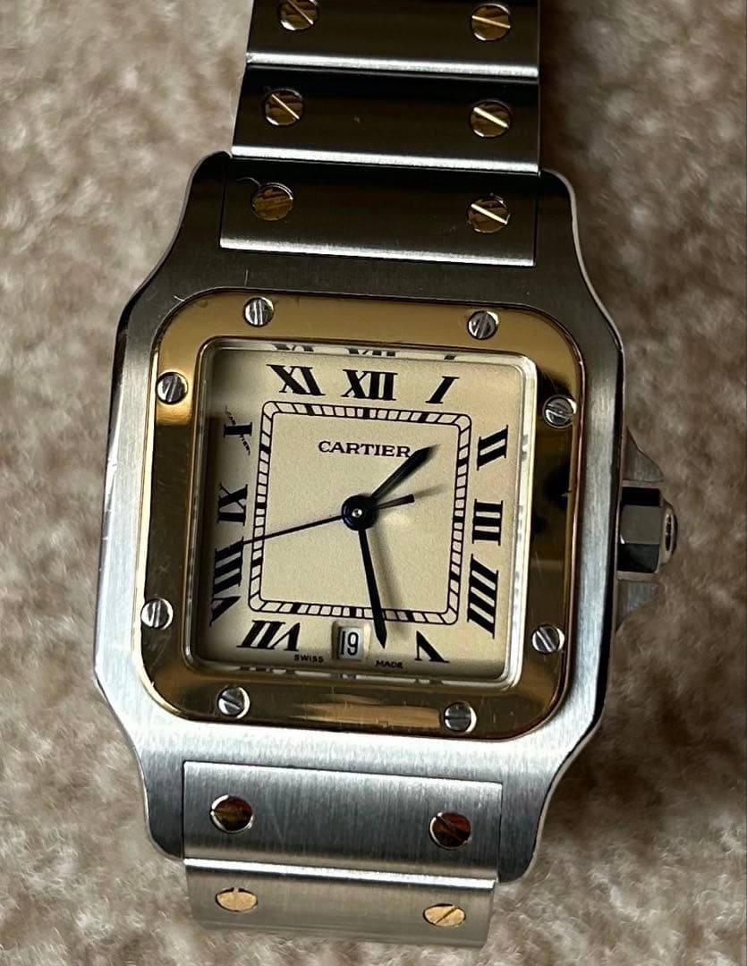 カルティエ　サントス　ガルべLMクォーツ正規OH済ユニセックス