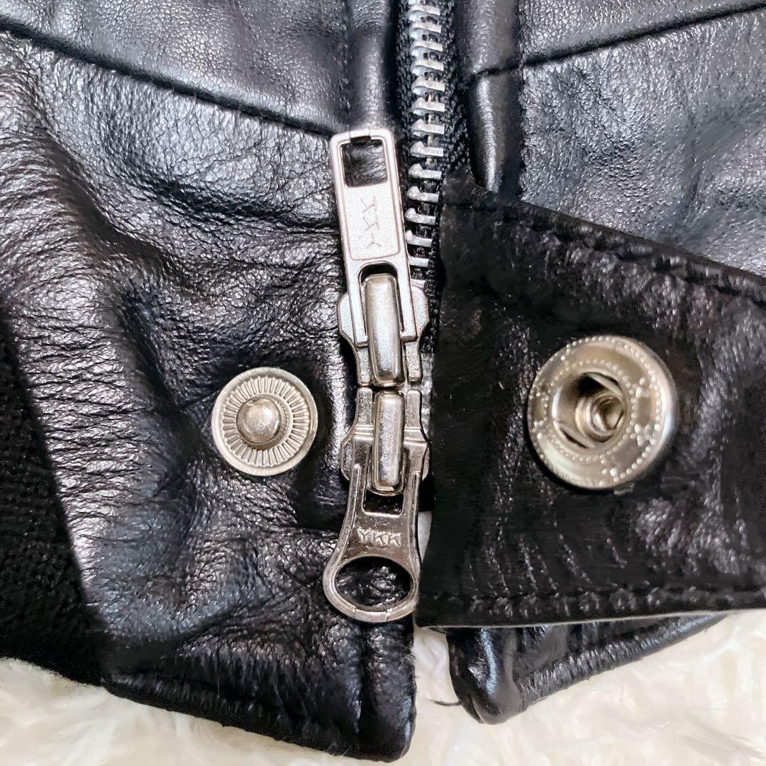 EKAM エカム ✨ 襟付き シングルライダースジャケット レザージャケット L