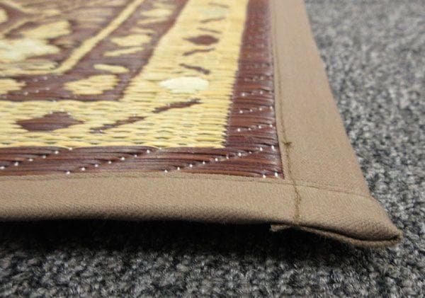 添島勲商店 国産 い草花ござ ラグ マハラジャ 約190×190cm　茶系