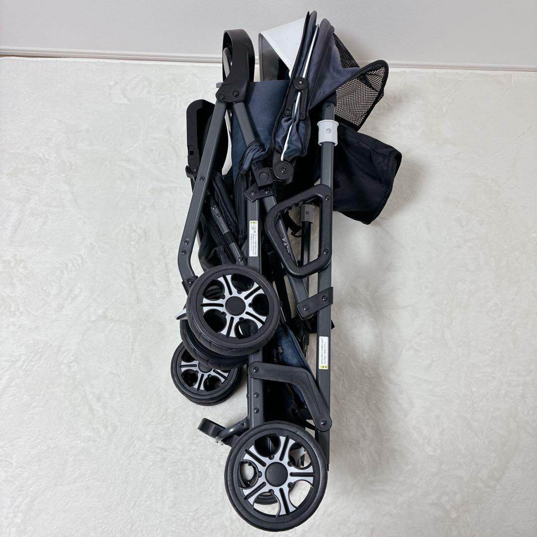 KATOJI カトージ 2人乗りベビーカー 2人でGO ネイビー 双子 兄弟