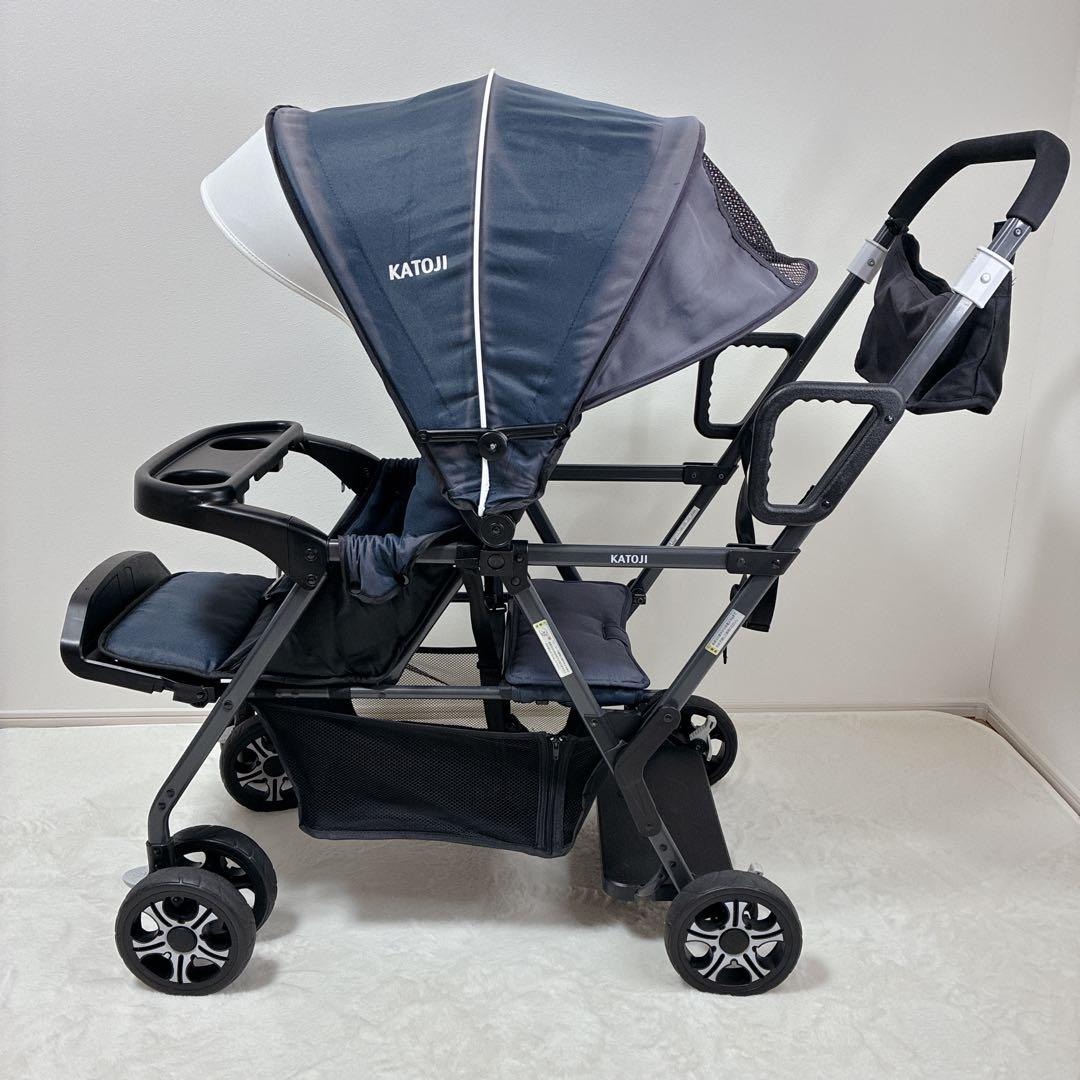 KATOJI カトージ 2人乗りベビーカー 2人でGO ネイビー 双子 兄弟