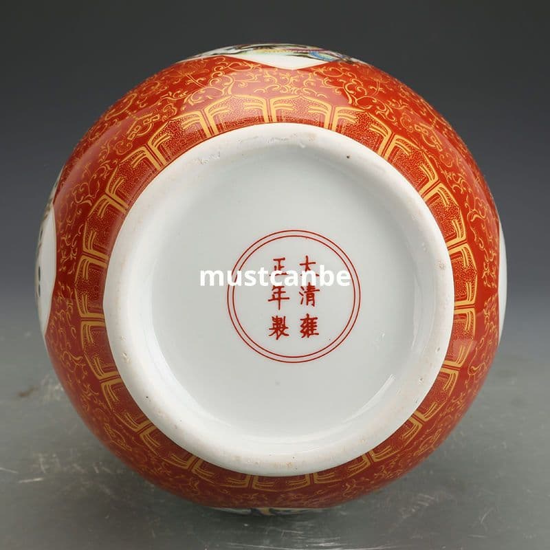 清雍正黄地琺瑯彩開窓花卉賞瓶 景徳鎮 陶磁器 装飾品 現代工芸品 美術品 置物