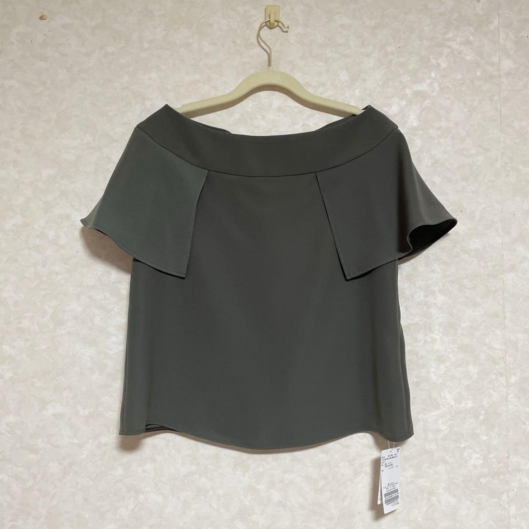 【NOBLE】新品♡ 洗える ケープスリーブブラウス/カーキ/フリー