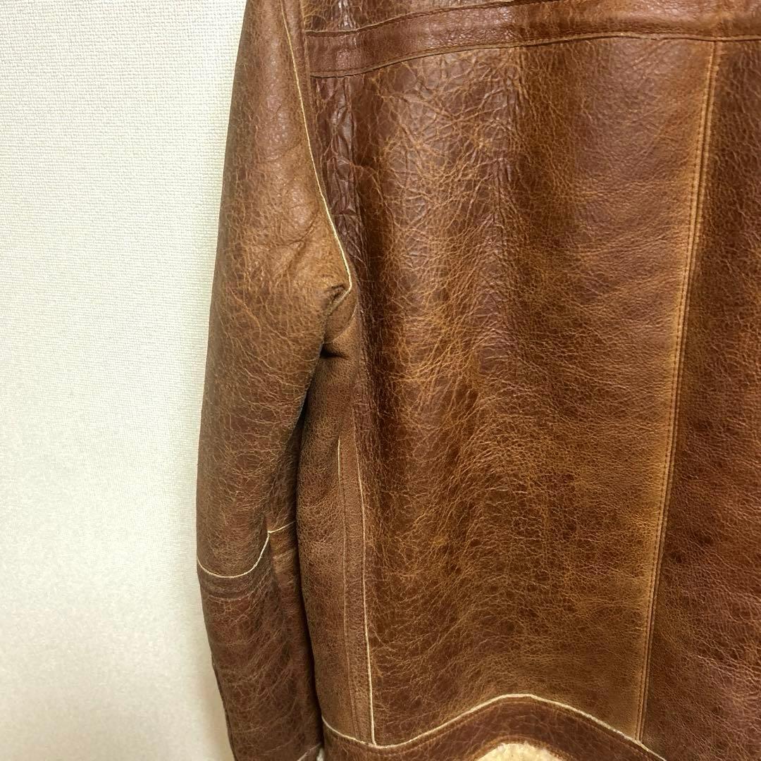 バーバリーブラックレーベル ムートン ジャケット 羊革 Ｌフライトジャケット