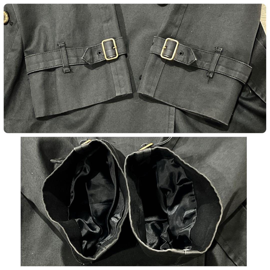 バーバリーブルーレーベル トレンチコート ブラック ノバチェック ベルト 38