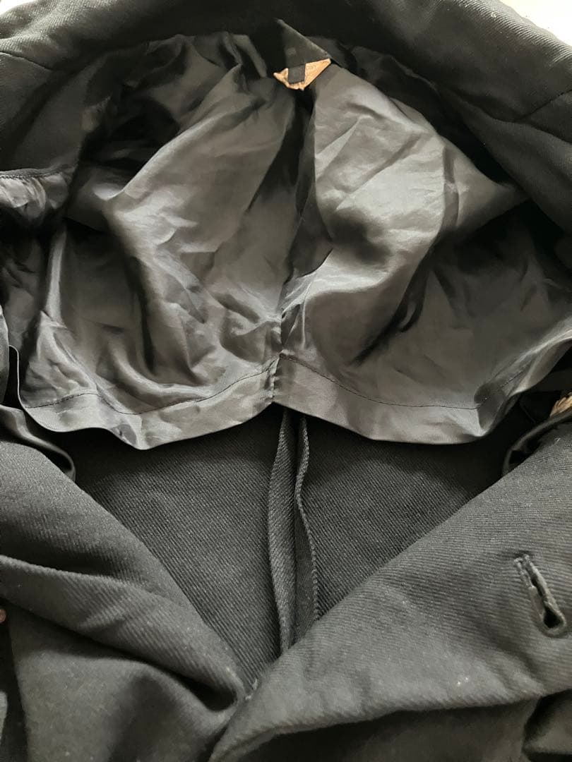 コムデギャルソンコムデギャルソンフリル付きブラックチェスターコート