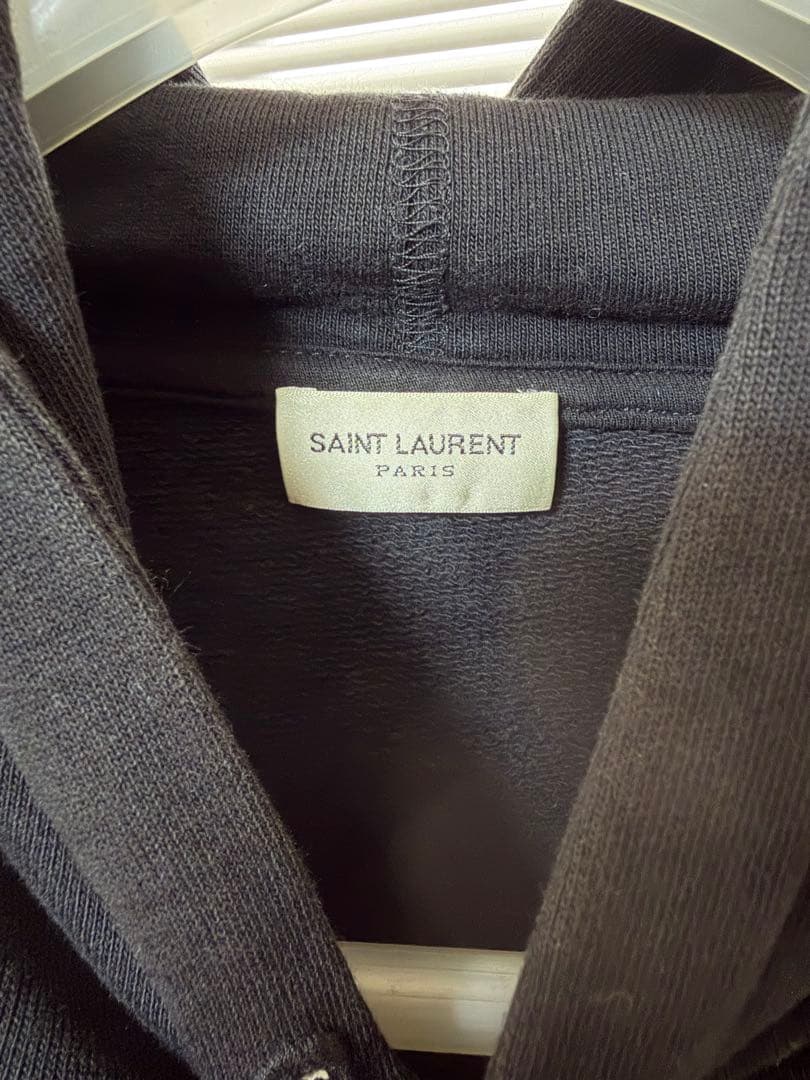 saint laurent paris グラフィックプリント ブラックパーカー