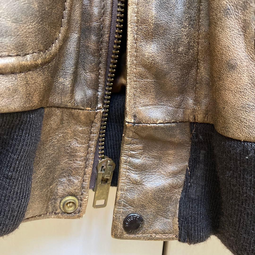 Schott ブラウン レザージャケット　バイクジャケット