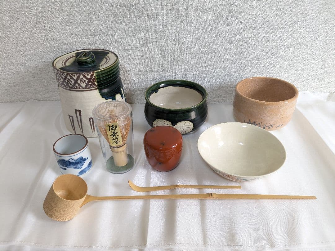 茶道具セット 抹茶碗 建水 水指 蓋置 棗 茶杓 柄杓