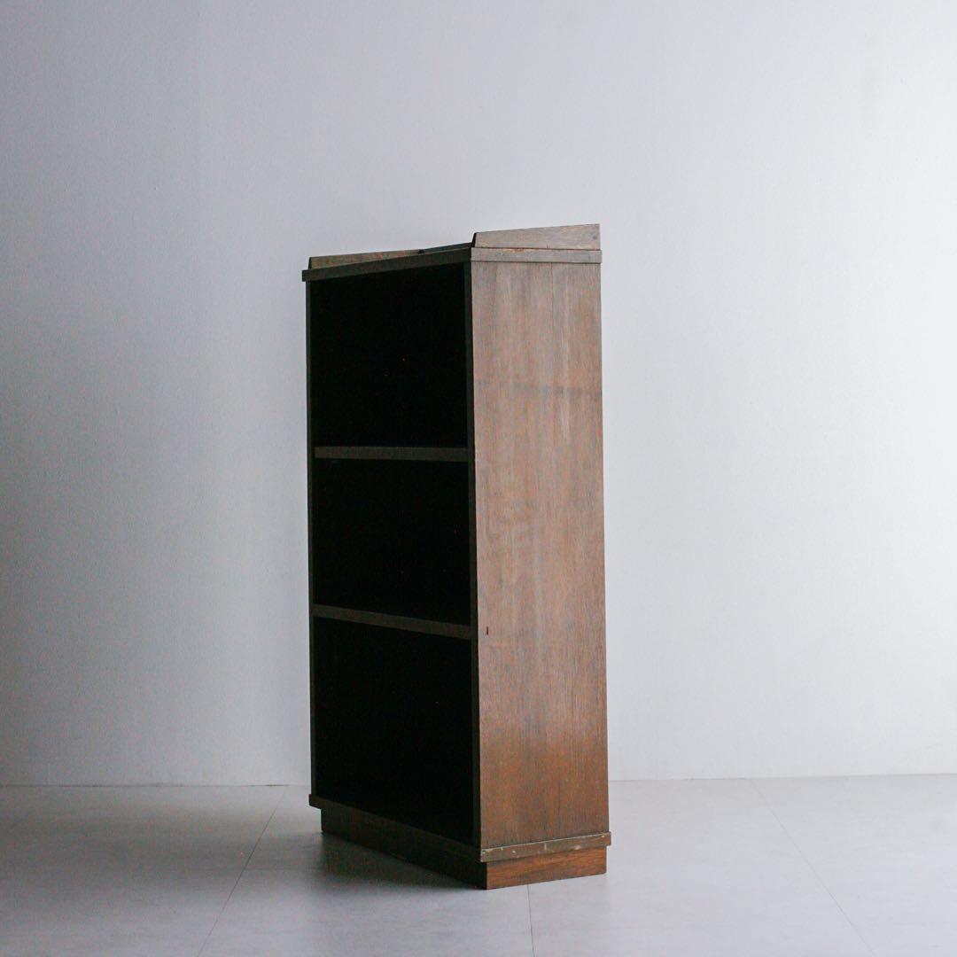 本棚　収納棚　ブックシェルフ キャビネット　ラワン材 古家具　アンティーク家具