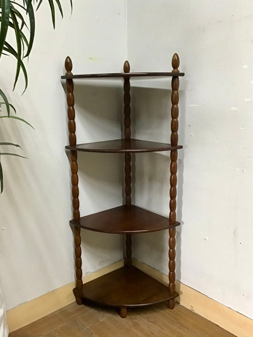 サクパン☆管302☆ナジコ☆Najico ☆コーナーシェルフ☆4段木製