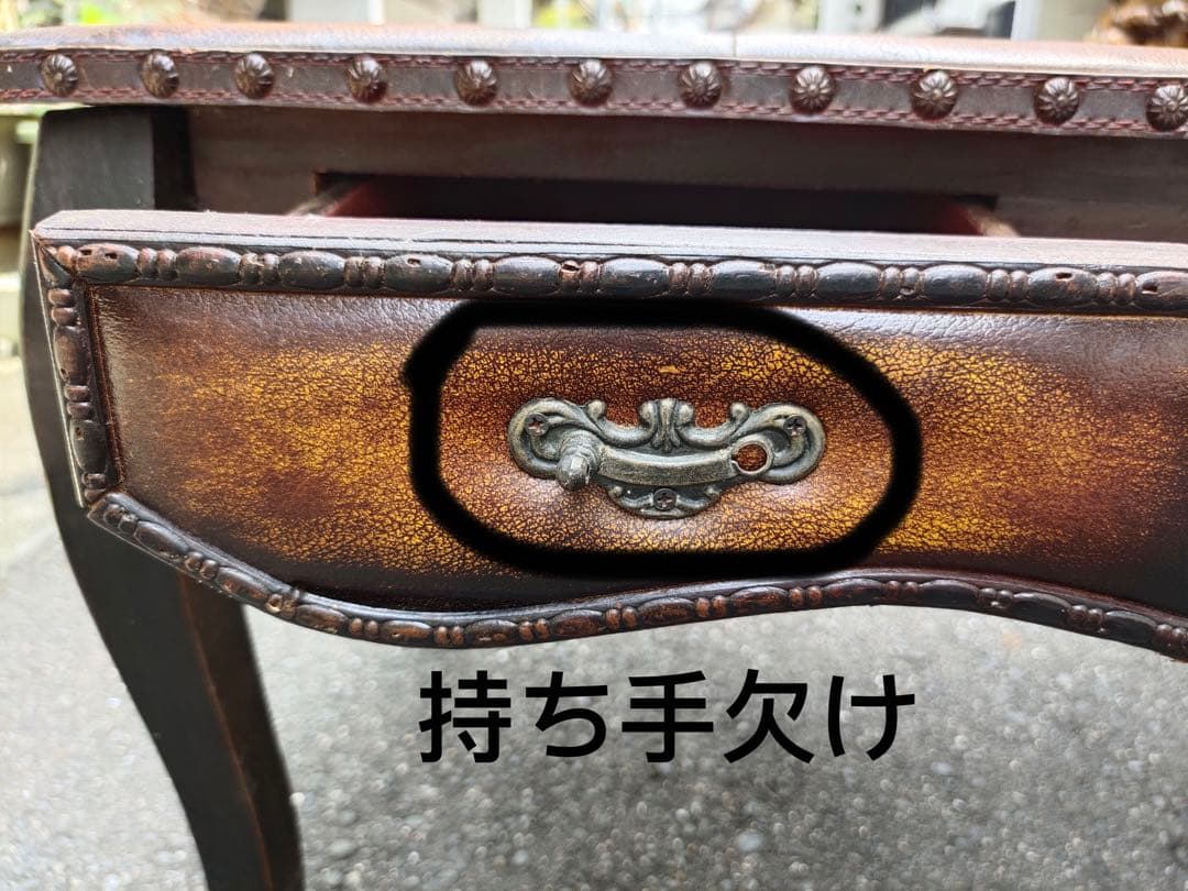 時代家具　猫脚デスク　両面引き出　飾台　西洋っぽい　コーヒーテーブル　店舗什器