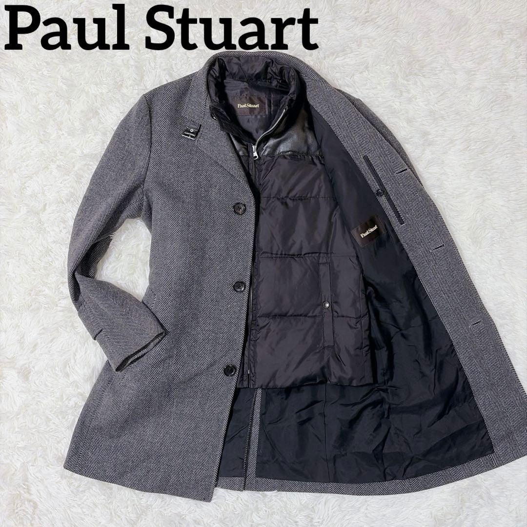 美品⭐︎ 現行タグ ポールスチュアート ステンカラーコート レザー ダウンライナー
