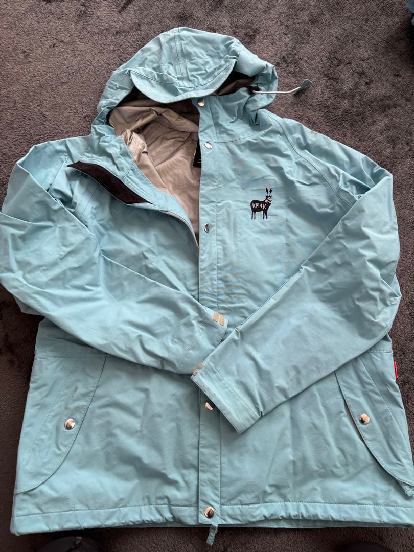 KM4K 水色 フード付き スノーボードウェア XL上下セット