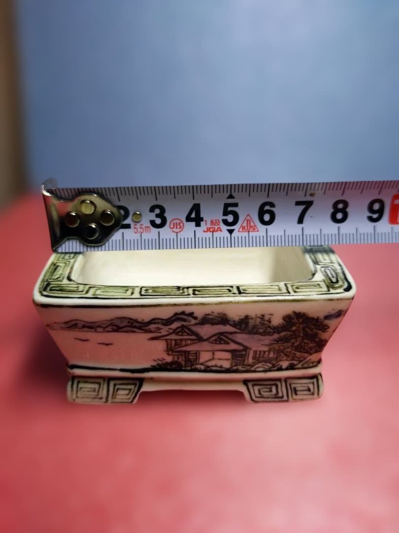 山水画陶器鉢