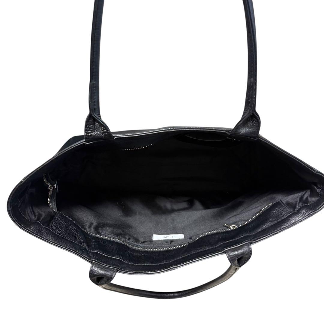 SHIPS シップス 本革 レザートートバッグ A4収納可 通勤　ビジネス