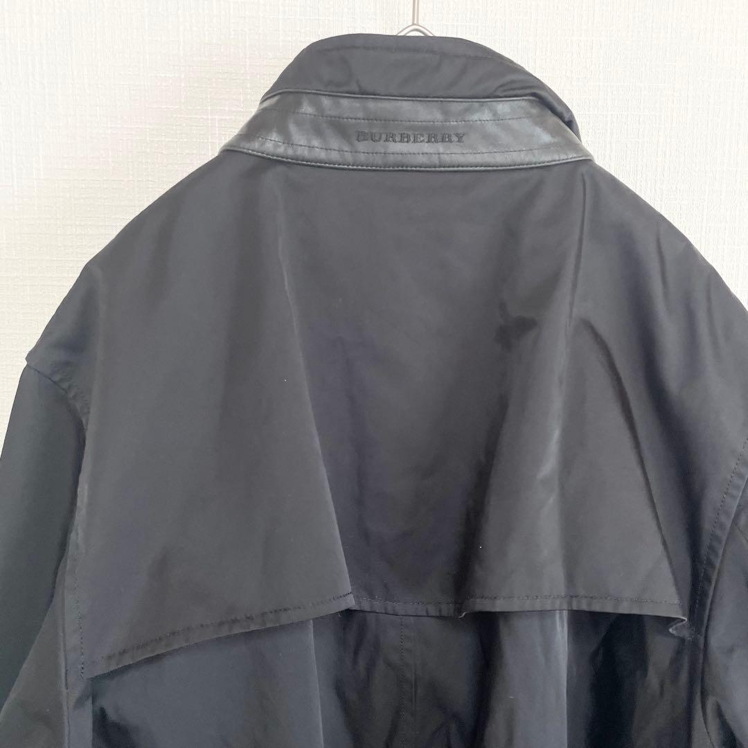 バーバリー ステンカラーコート【M】ブラック シンプル 仕事 春 ライナー脱着