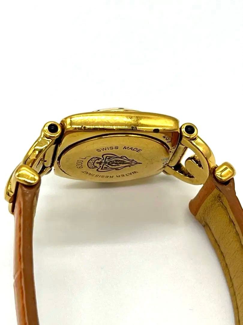 【稼働品】GUCCI 腕時計 6300L 新品電池交換 ホースビット ゴールド