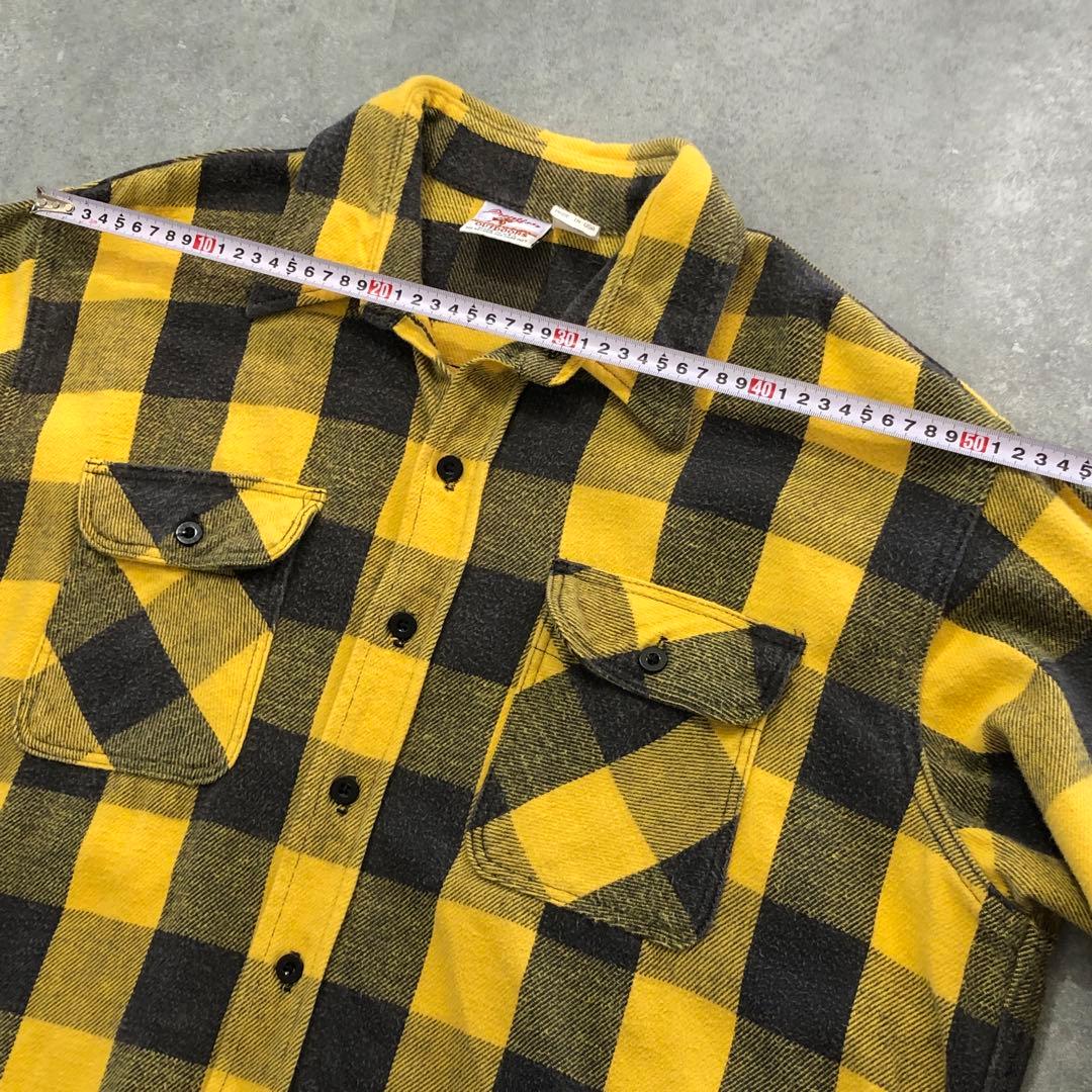90s USA製 Prentiss ネルシャツ バッファローチェック イエロー