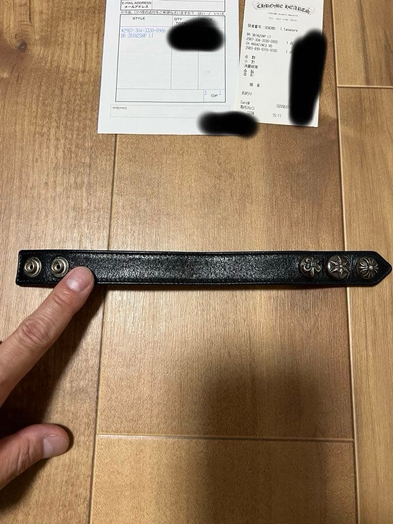クロムハーツ レザー バングル 3ボタン2スナップ バングル マルチ