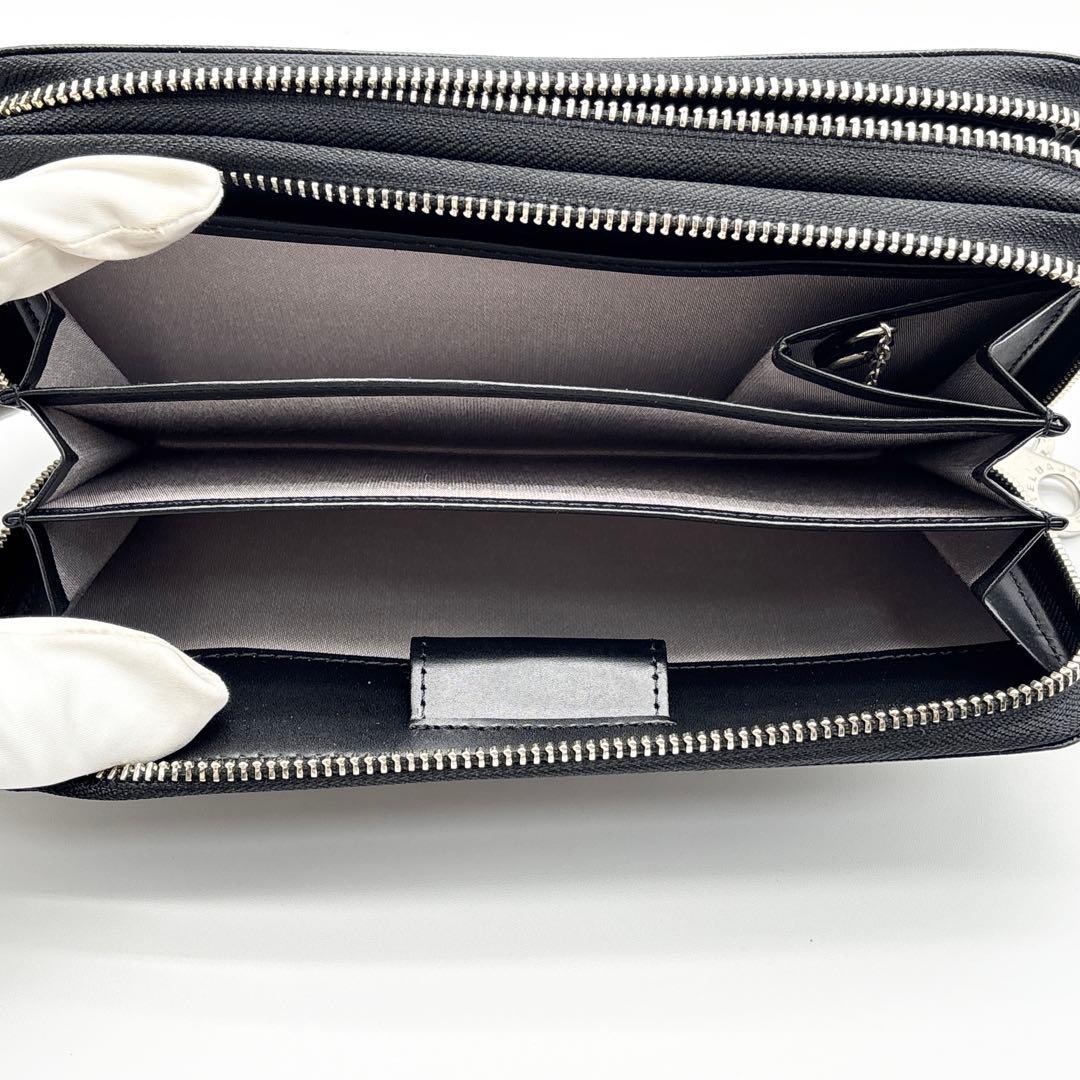 【極美品】カステルバジャック 2層 オーガナイザー 財布 ダブルファスナー 黒
