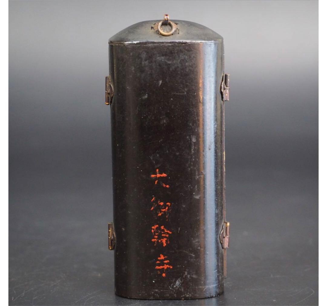 ジュン送料無料　江戸時代　大御輪寺　木彫り観音立像 厨子厨子高さ8.6ｃｍ