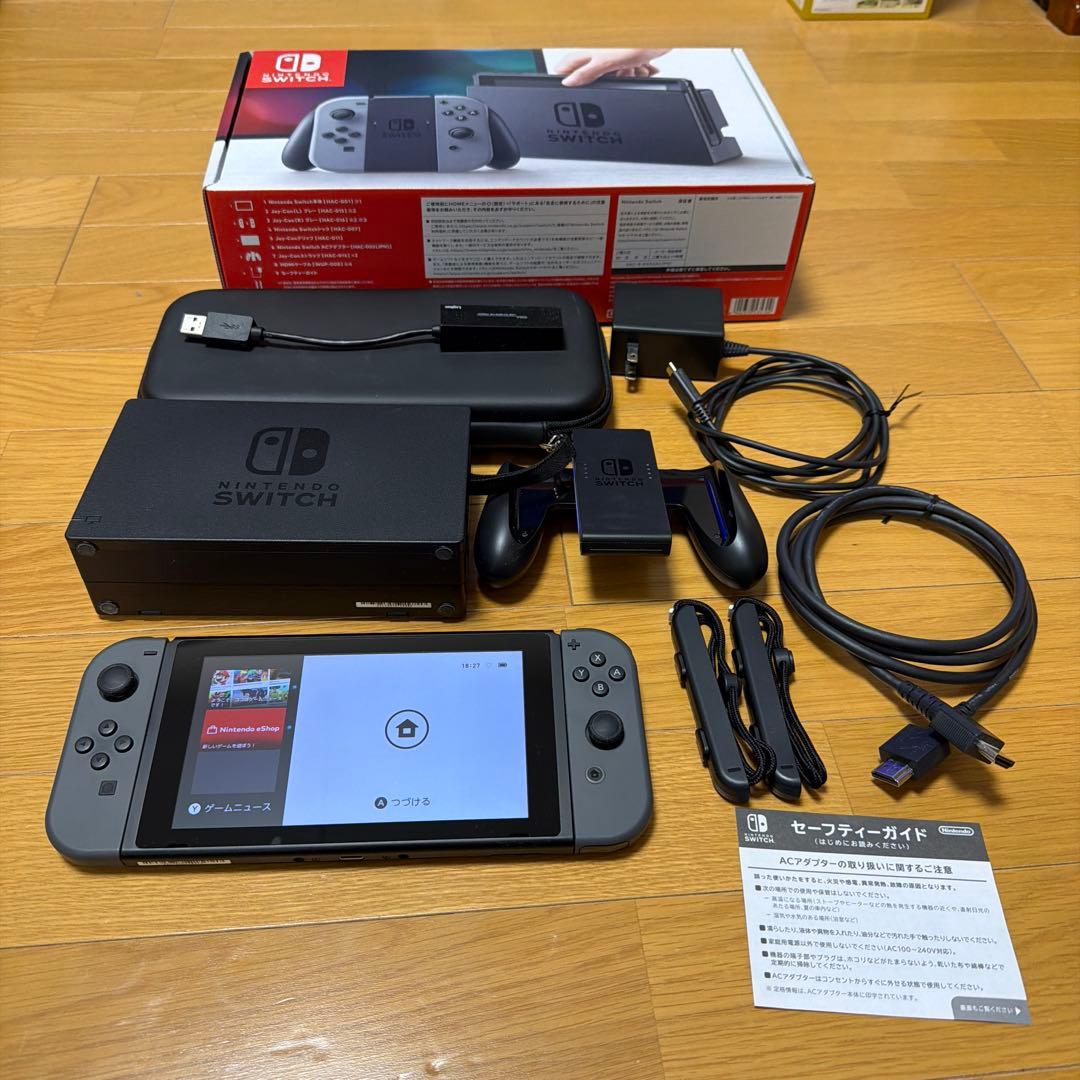 Nintendo Switch 本体 + ケース + 有線LANアダプター