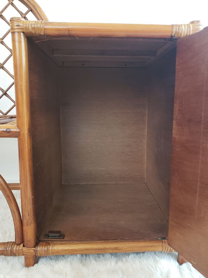 ヴィンテージ ラタン 藤家具 ラタンチェア サイドテーブル 収納ボックス 古民具
