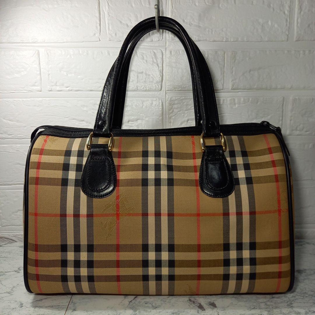 Burberrys　バーバリー　ノバチェック　ボストンバッグ　シャドーホースロゴ