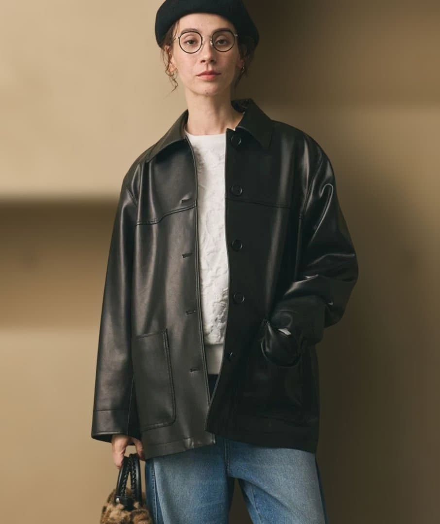 今季BEAUTY&YOUTH UNITED ARROWSレザーライク ジャケット