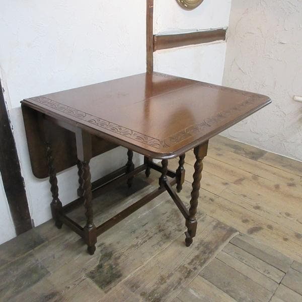 イギリス アンティーク 家具 ゲートレッグテーブル ダイニング 英国 6743d