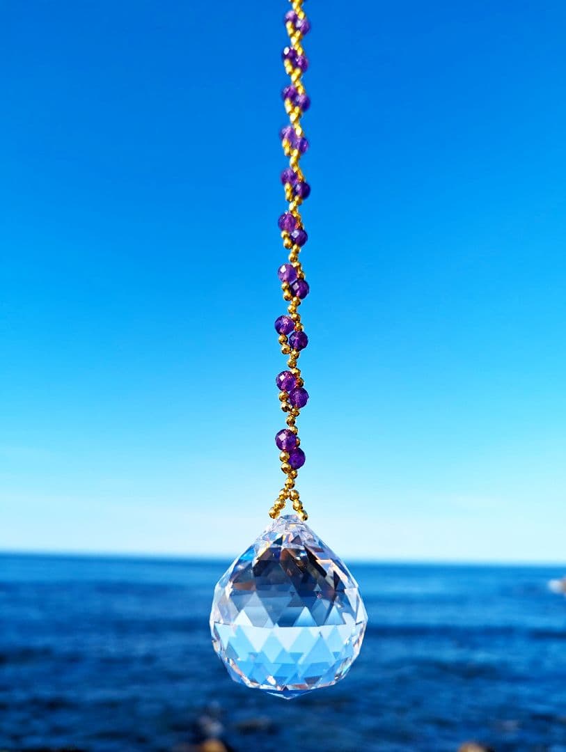 ゴールデンスパイラル・アメジスト（サンキャッチャー）