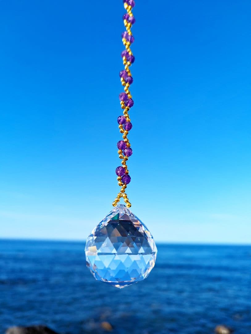 ゴールデンスパイラル・アメジスト（サンキャッチャー）