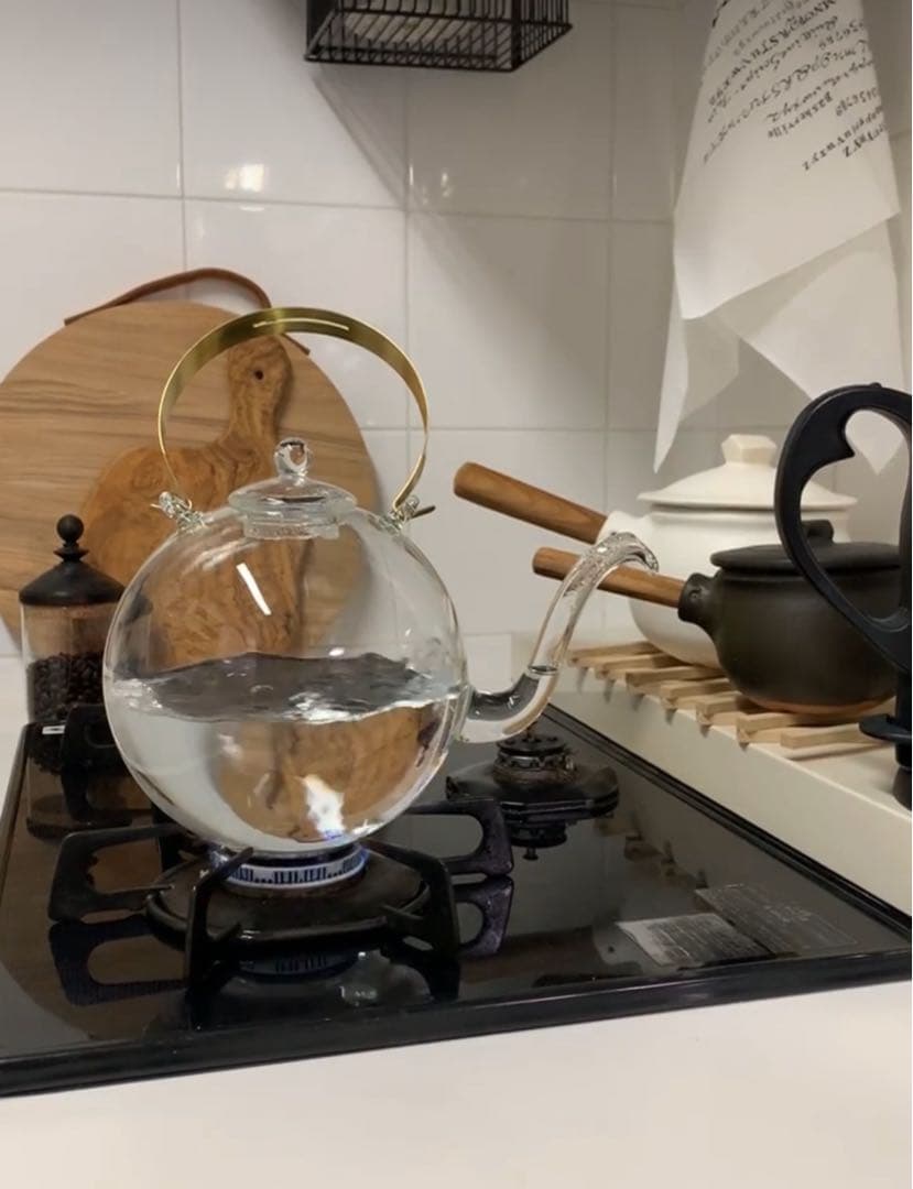 日ノ出化学製作所 ガラスポット 取手2種類付 Mサイズ