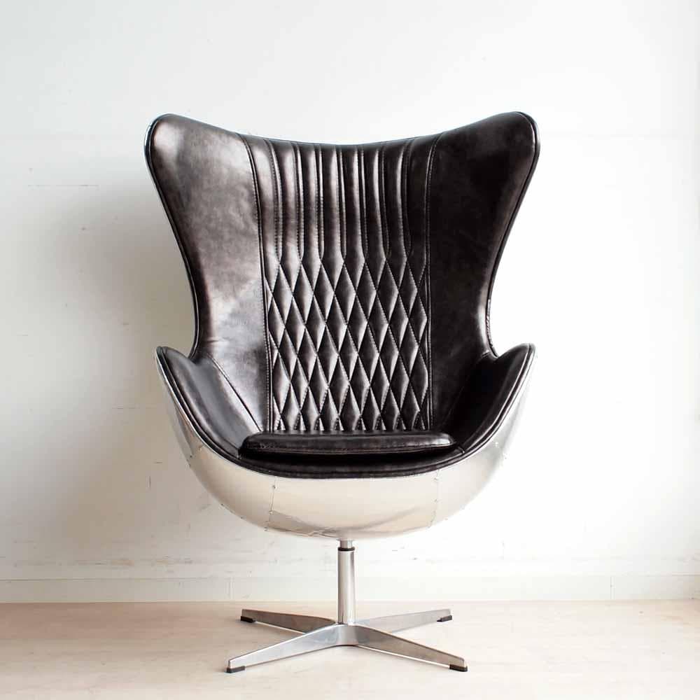 アルミニウムバック エッグチェア リプロダクト 合皮 ZR24268