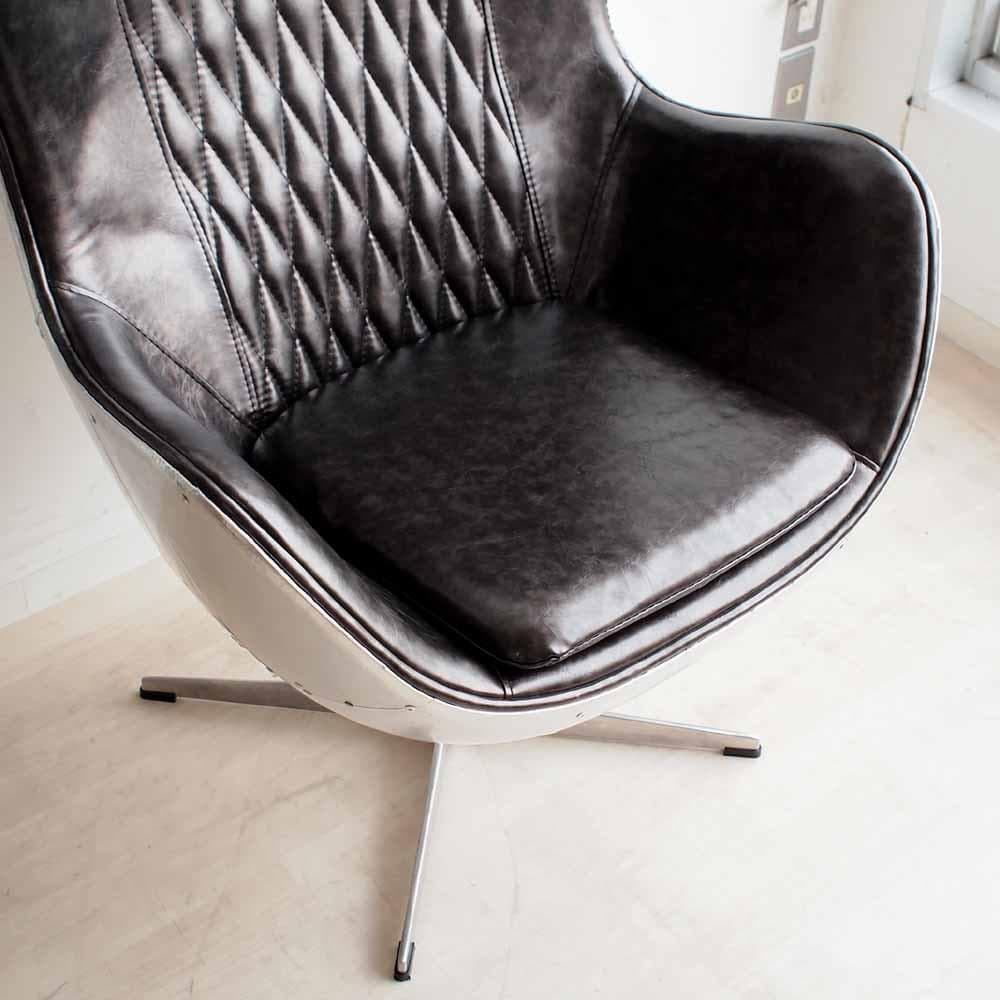 アルミニウムバック エッグチェア リプロダクト 合皮 ZR24268