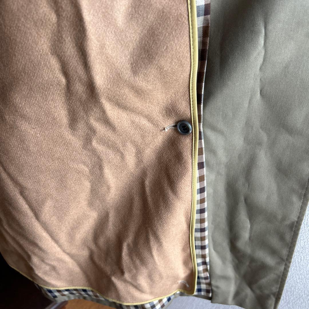 Aquascutum オリーブ トレンチコート ダブルボタン　メンズ