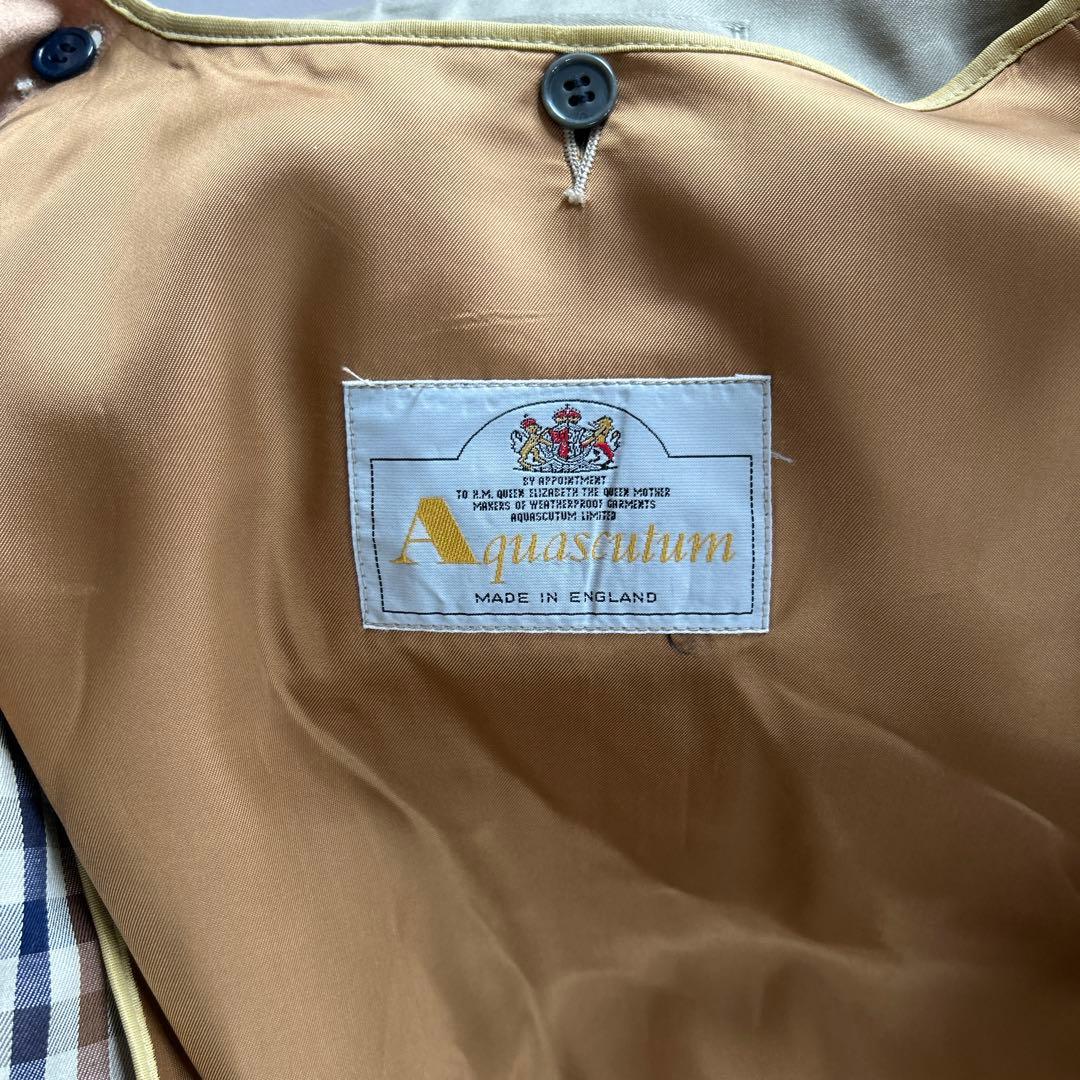 Aquascutum オリーブ トレンチコート ダブルボタン　メンズ