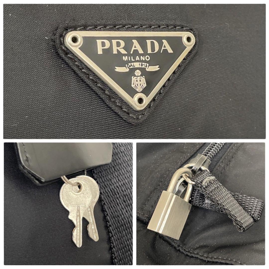 極美品　プラダ　三角ロゴ　ナイロン　ボストンバッグ　2way　ブラック　5084
