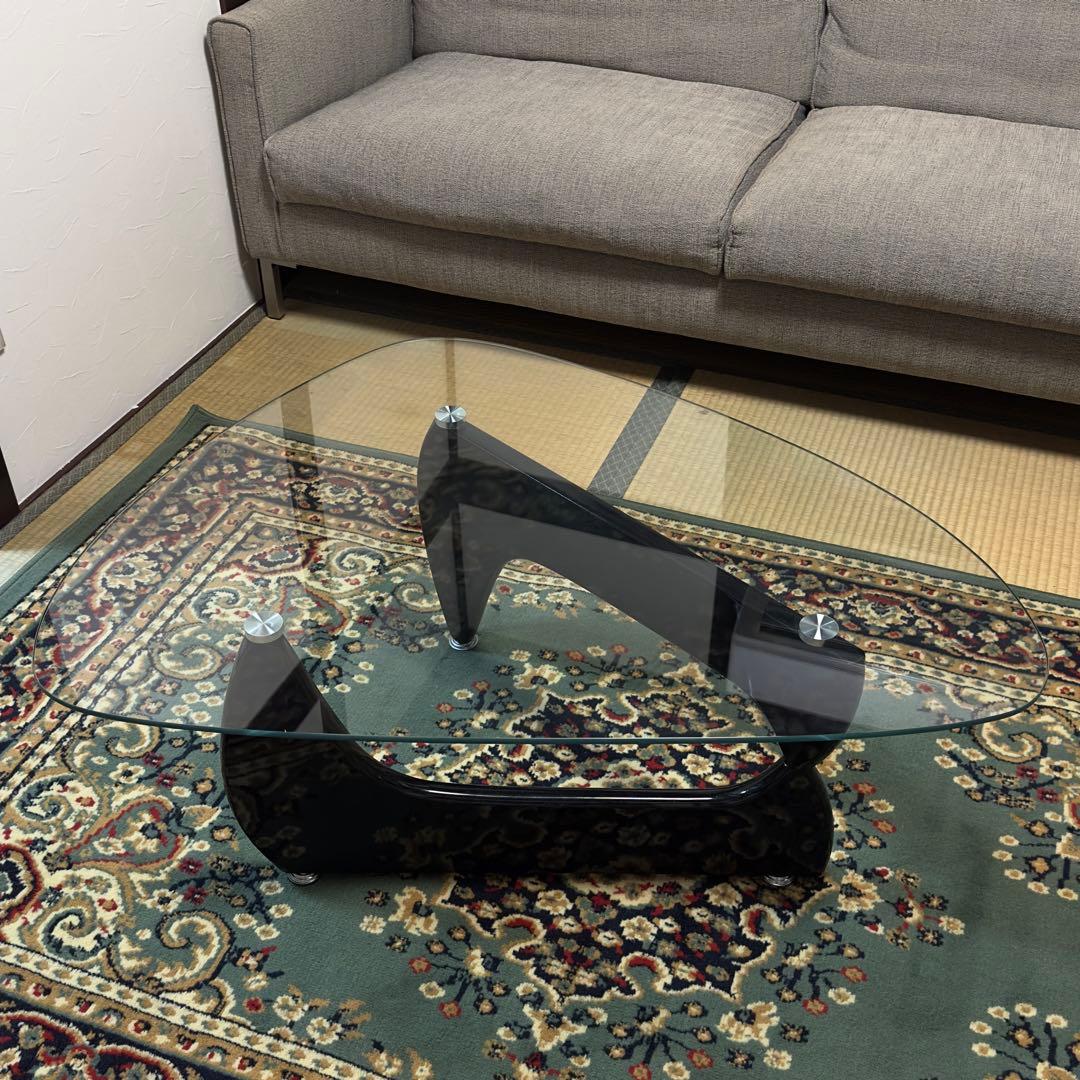 大阪引取可 ノグチイサム コーヒーテーブル リプロダクト ガラス ブラウン