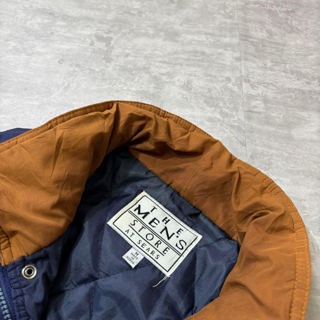 90s SEARS 中綿 短丈 ナイロンジャケット TALONジップ ネイビー