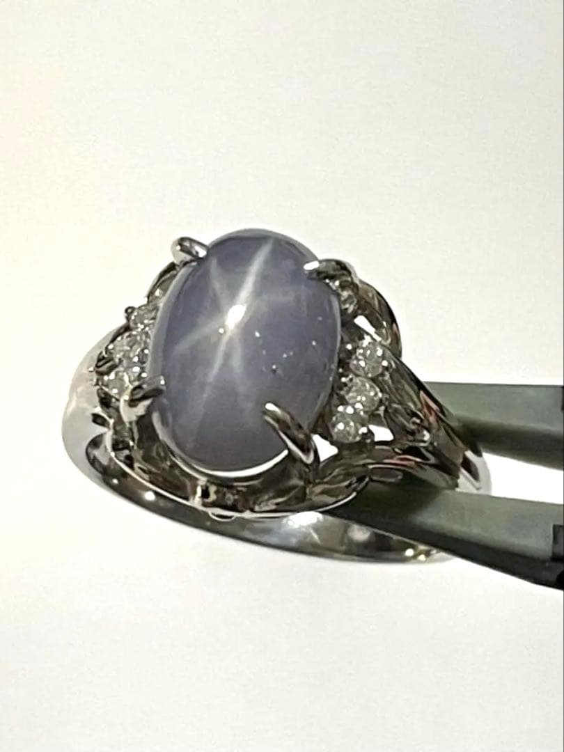 5.00CT スターサファイアリング PT900 鑑別書付
