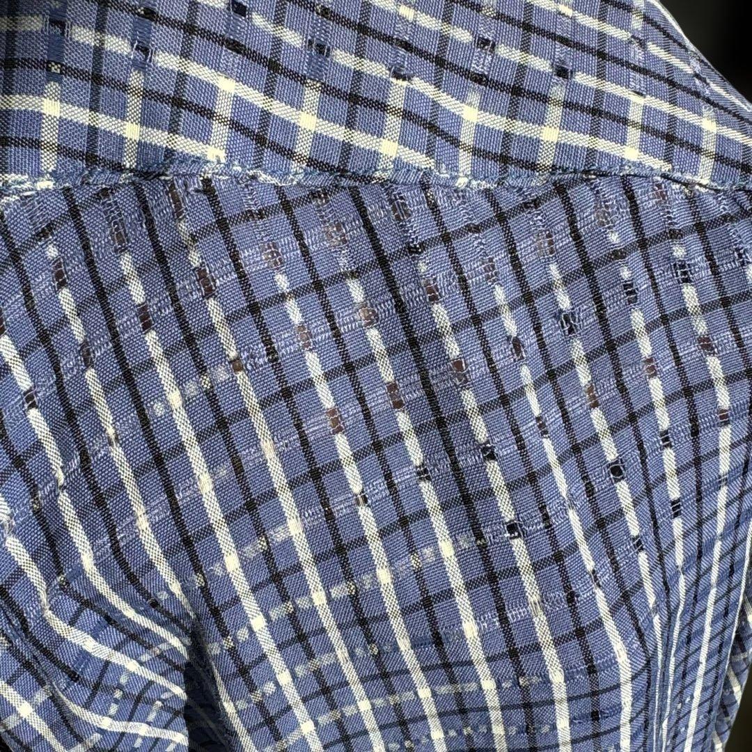 【50sビンテージ】Campus レーヨンシャツ シャドー 織柄 L ロカビリー