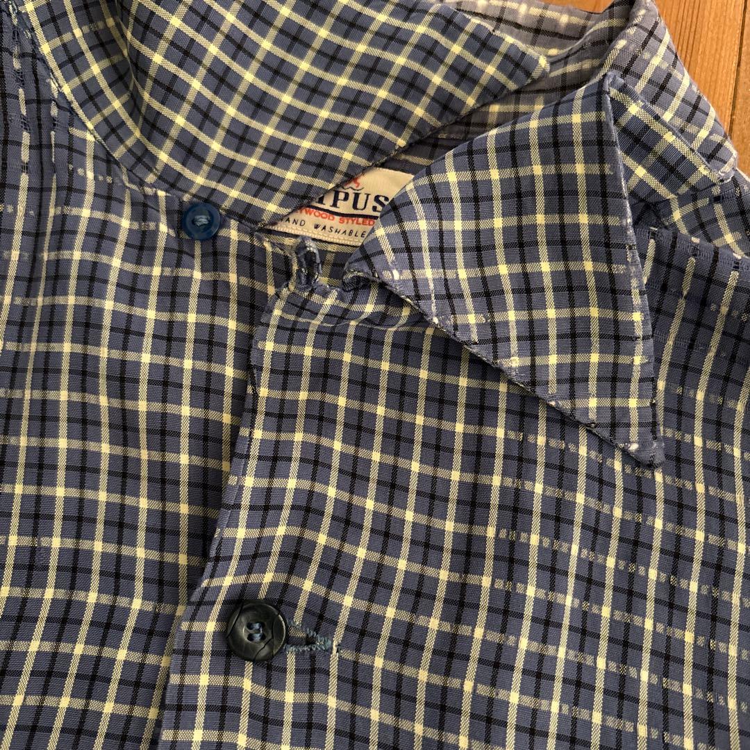 【50sビンテージ】Campus レーヨンシャツ シャドー 織柄 L ロカビリー