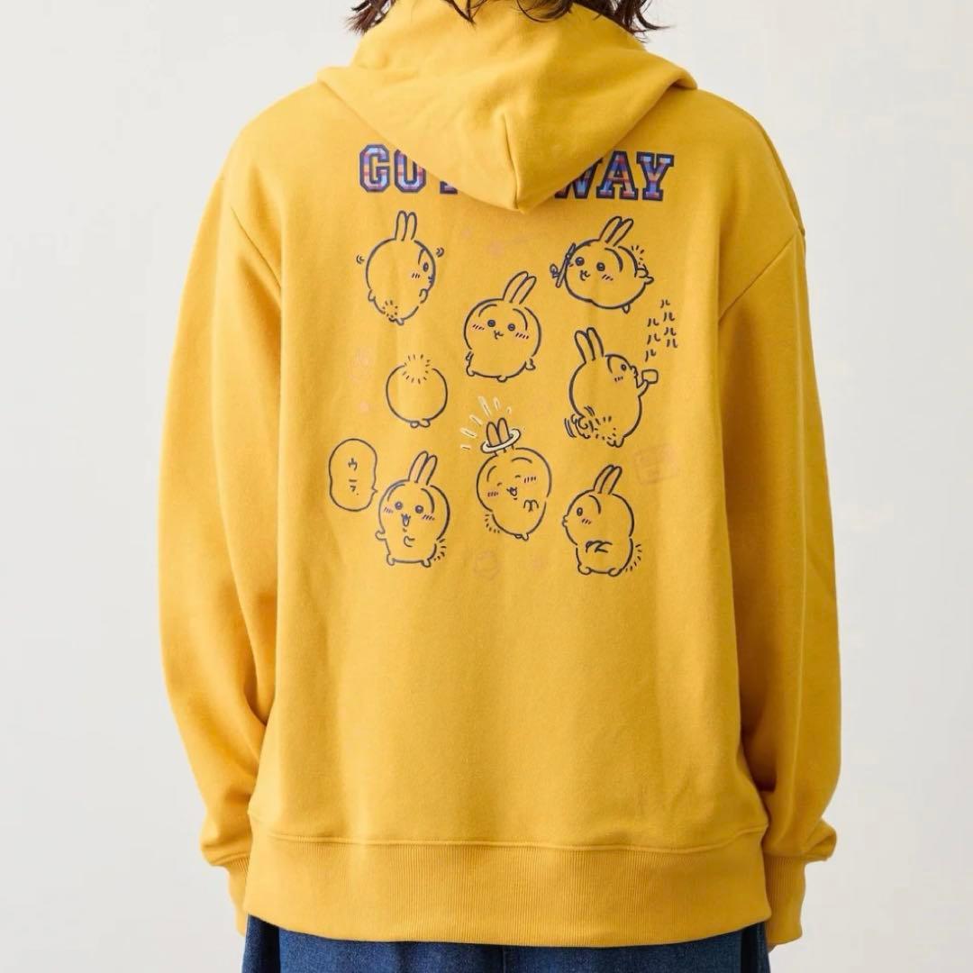 ちいかわ うさぎ ZIPパーカー GO MAY WAY イエローMサイズ